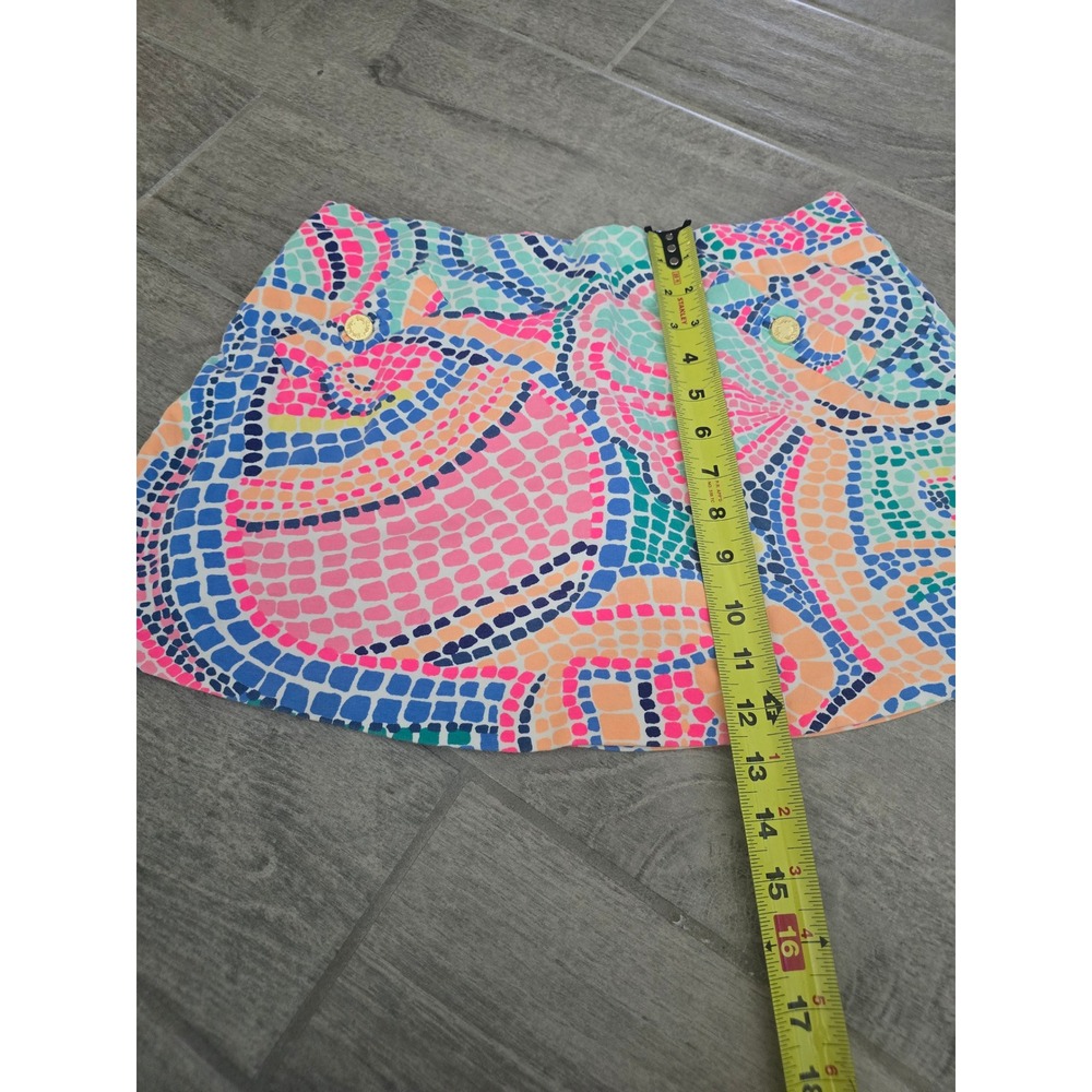 Lilly Pulitzer Skort Womens Small Mosaic Seashell Pink Blue Golf Tennis - Picture 2 of 6
